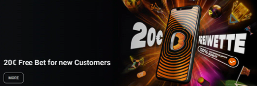 20 € free bet for new customers
