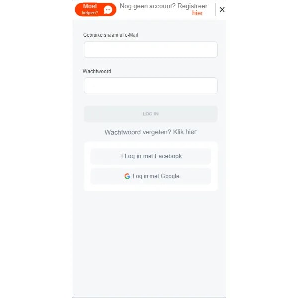 Nog geen account? Registreer hier